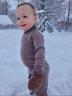 Body with high neck in merino wool