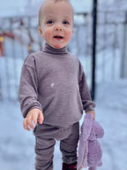 Jumper with high neck in merino wool