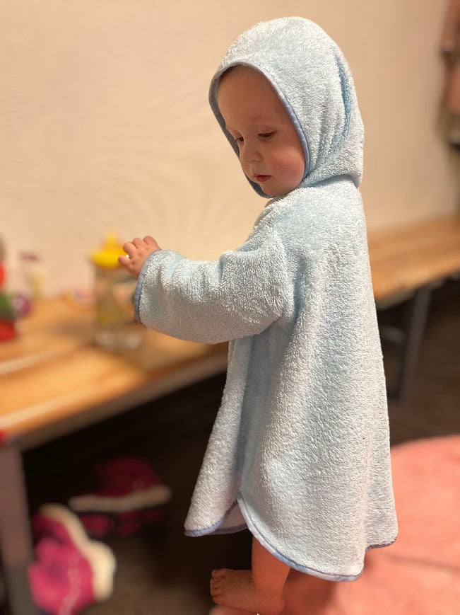 Hooded towel poncho