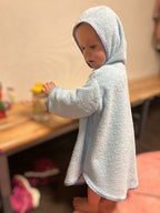 Hooded towel poncho