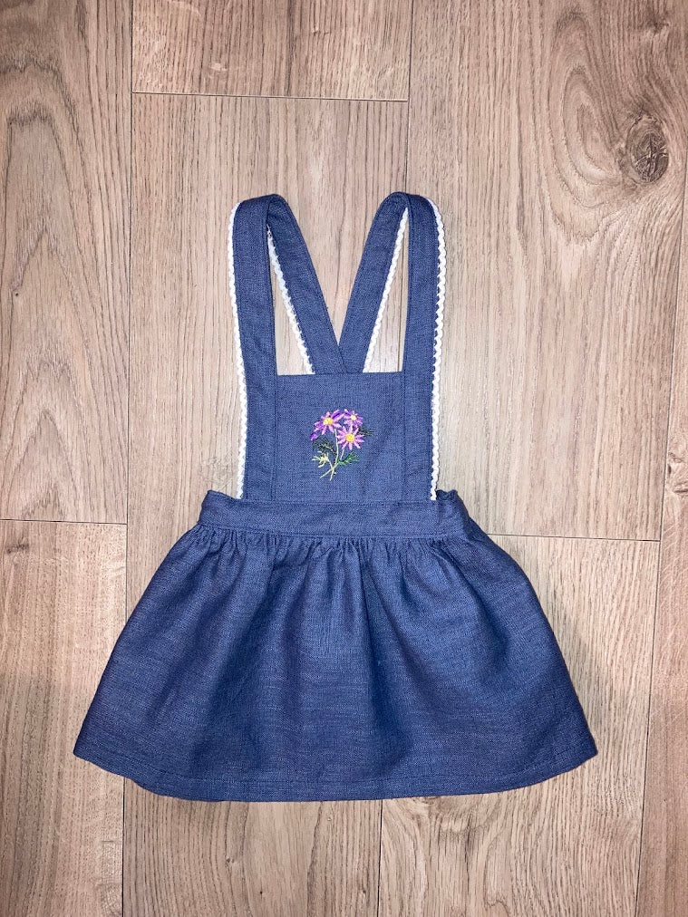 Linen pinafore dress