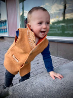 Wool collared vest
