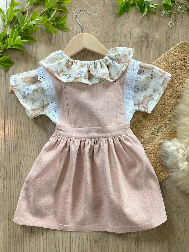 Linen pinafore dress