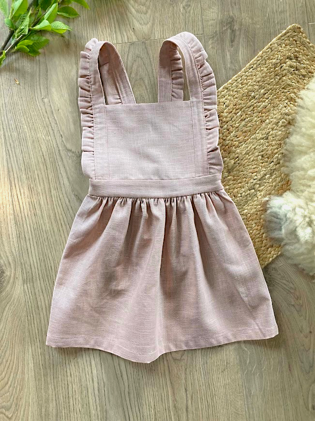 Linen pinafore dress