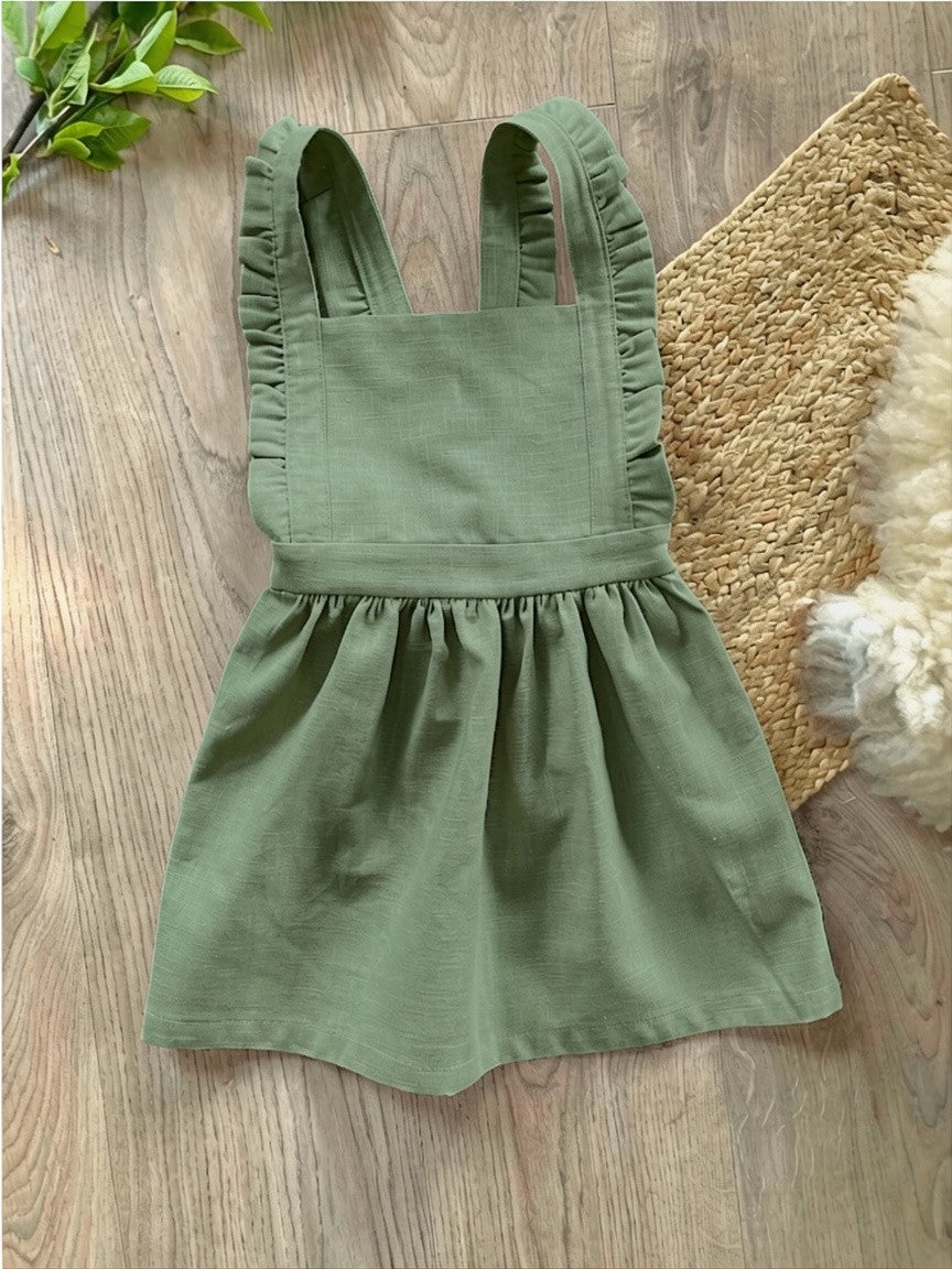 Linen pinafore dress