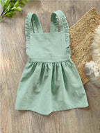 Linen pinafore dress