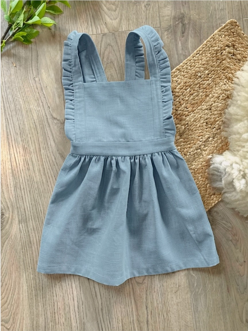 Linen pinafore dress