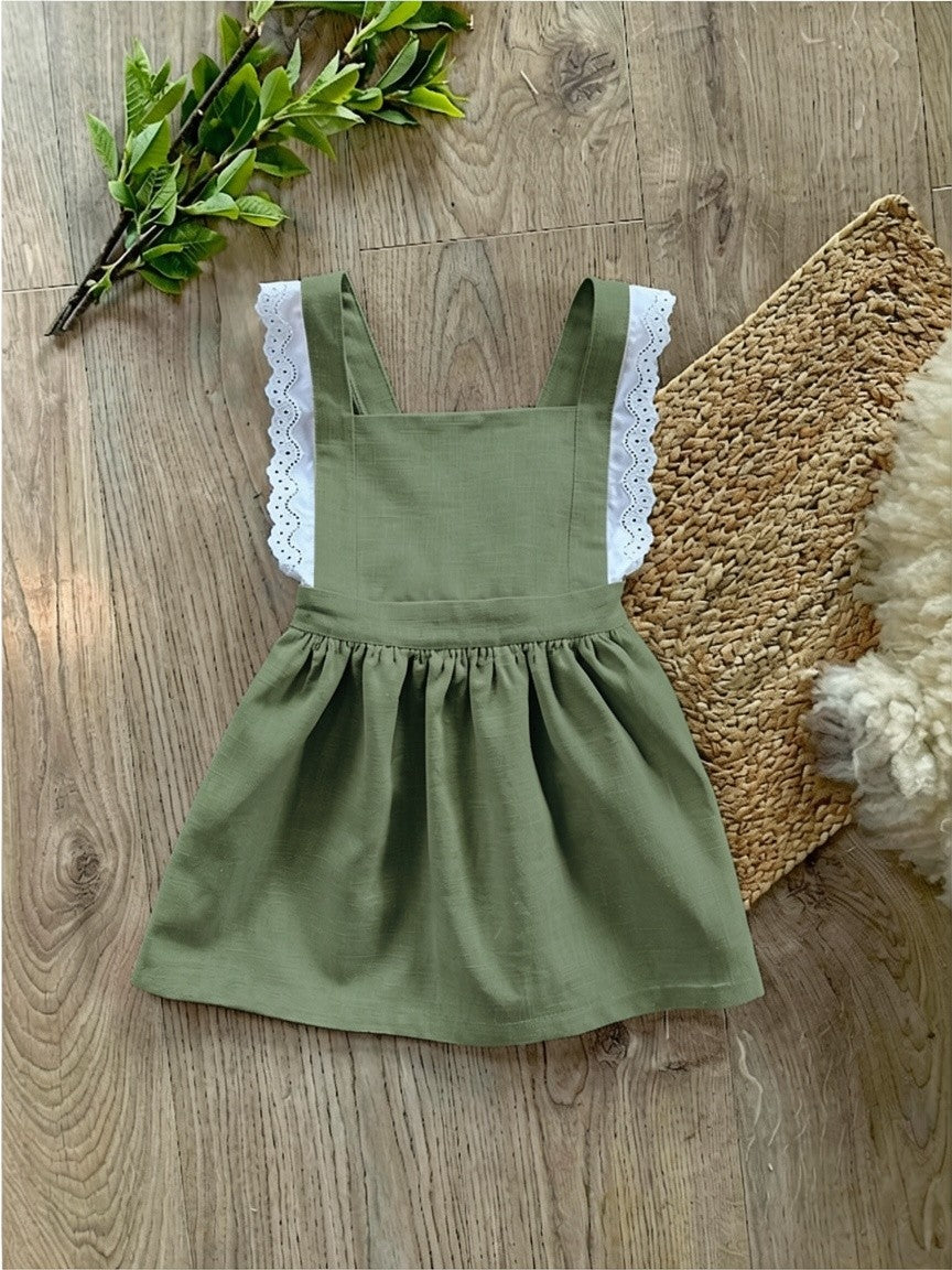 Linen pinafore dress