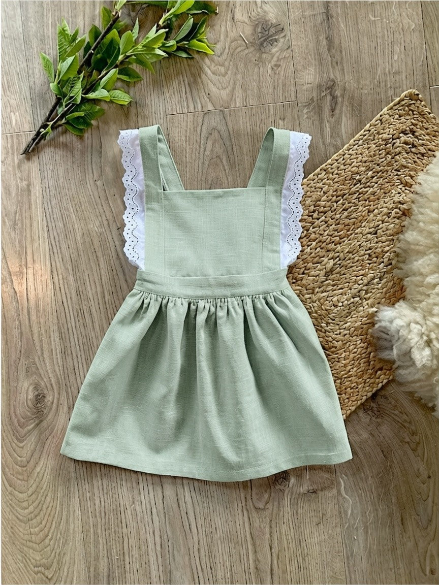 Linen pinafore dress