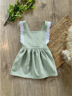Linen pinafore dress