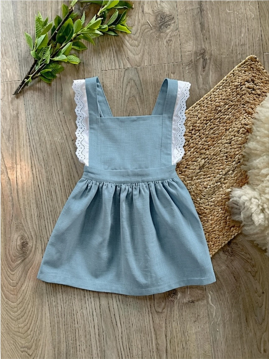 Linen pinafore dress