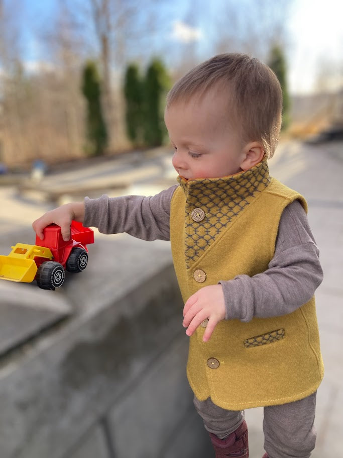Wool collared vest