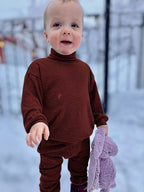 Jumper with turtle neck in merino wool - Pre-Order